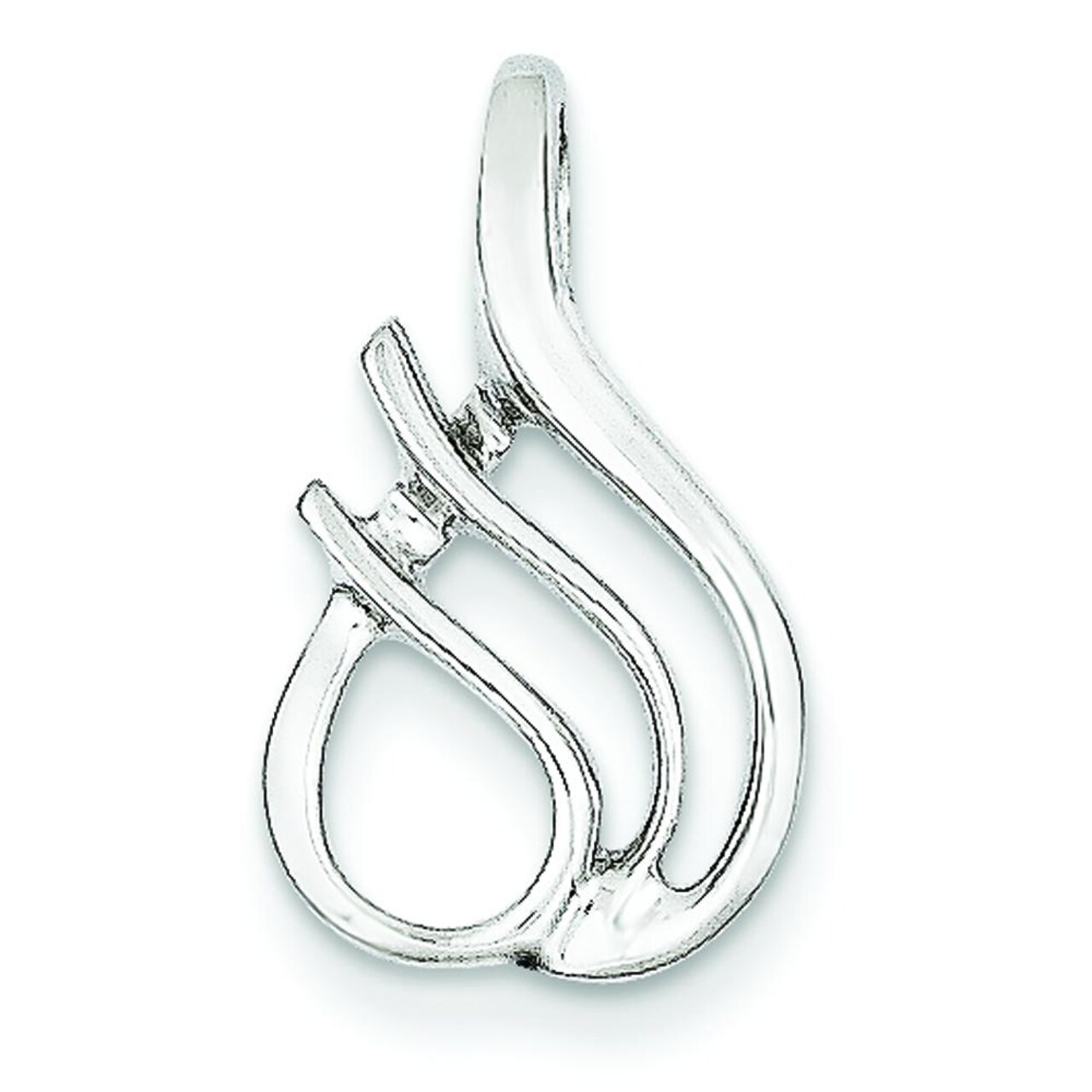14K White Gold Fancy Omega Slide Pendant Jewelry 19.5mm x 11.8mm